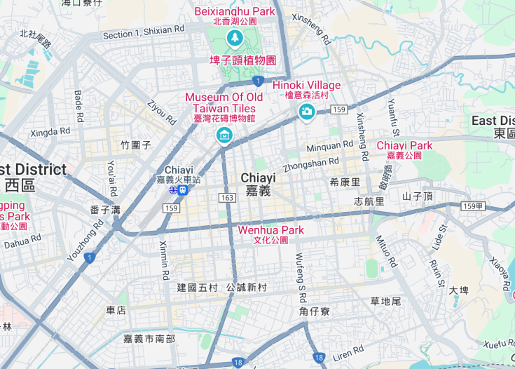 Map of Chiayi, Taiwan