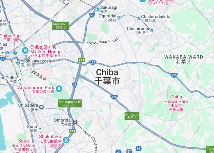 Map of Chiba, Japan