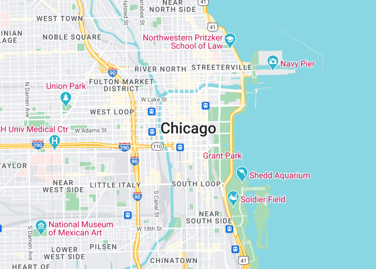 Map of Chicago, Illinois (USA)