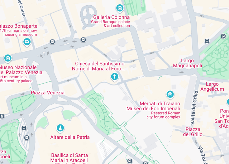 Map of Chiesa del Santissimo Nome di Maria al Foro Traiano, Rome