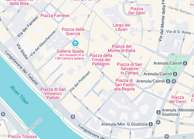 Map of Chiesa della Santissima Trinità dei Pellegrini, Rome