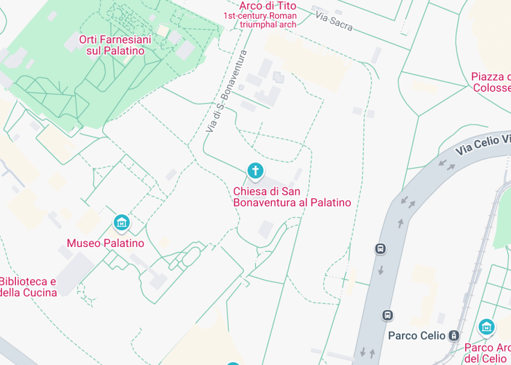 Map of Chiesa di San Bonaventura al Palatino, Rome