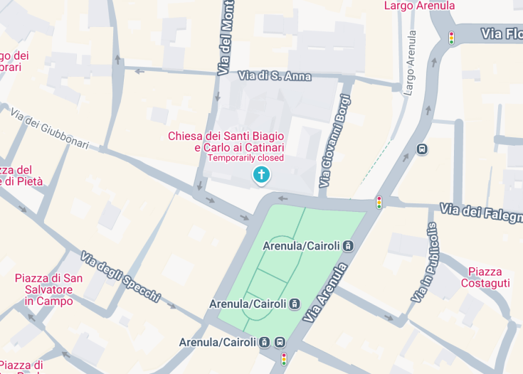 Map of Chiesa di San Carlo ai Catinari, Rome