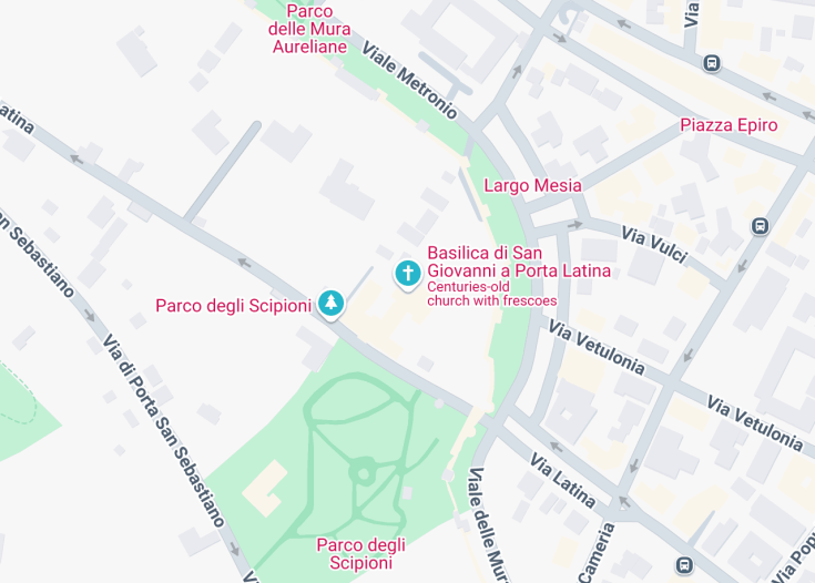 Map of Chiesa di San Giovanni a Porta Latina, Rome