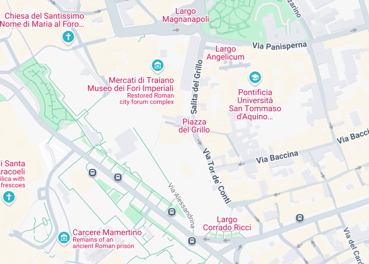 Map of Chiesa di San Giovanni Battista dei Cavalieri di Rodi, Rome