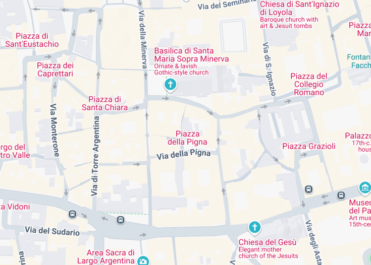 Map of Chiesa di San Giovanni della Pigna, Rome