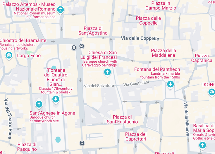 Map of Chiesa di San Luigi dei Francesi, Rome