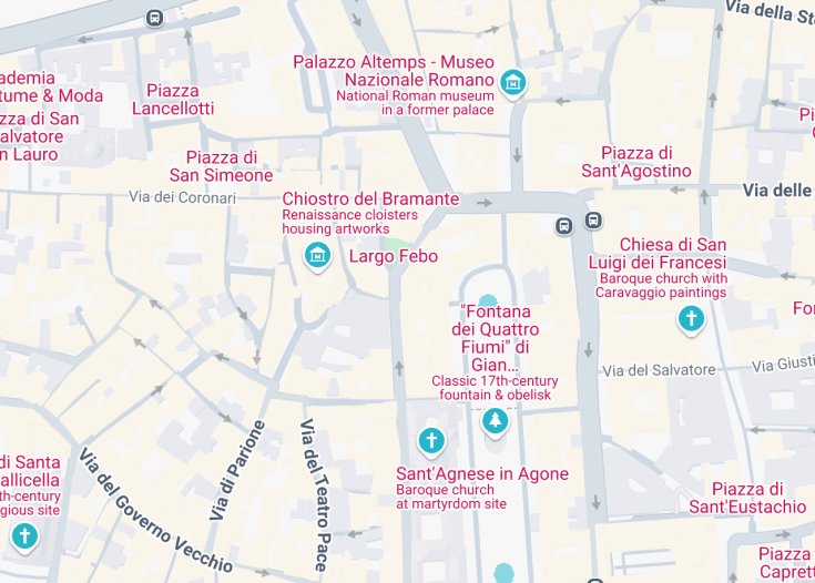 Map of Chiesa di San Nicola dei Lorenesi, Rome