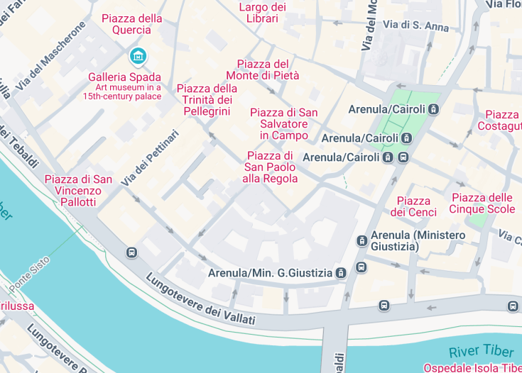 Map of Chiesa di San Paolo alla Regola, Rome