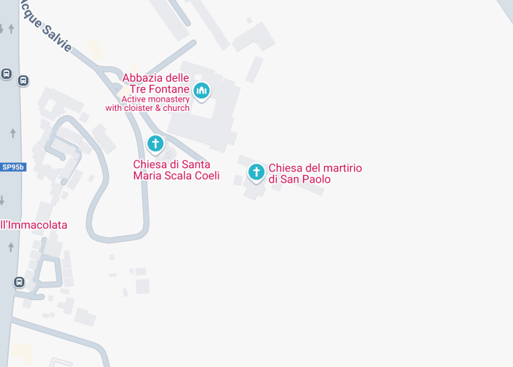 Map of Chiesa di San Paolo alle Tre Fontane, Rome