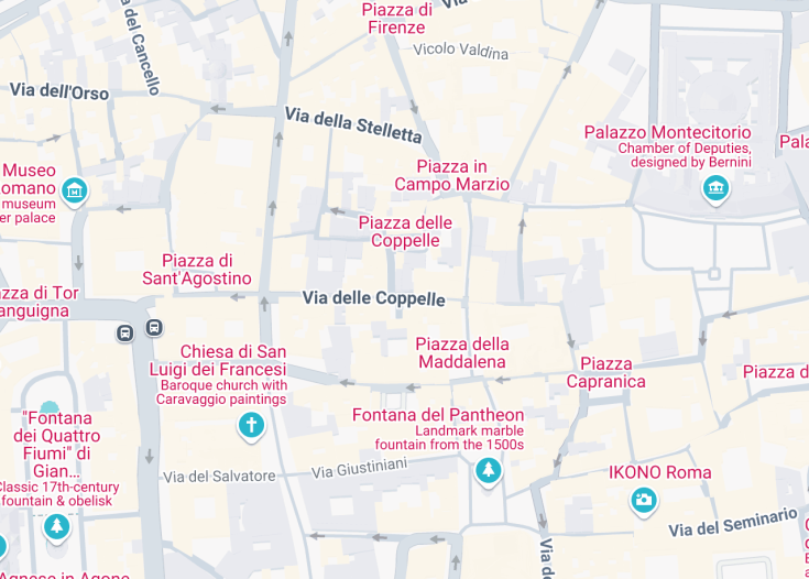 Map of Chiesa di San Salvatore alle Coppelle, Rome