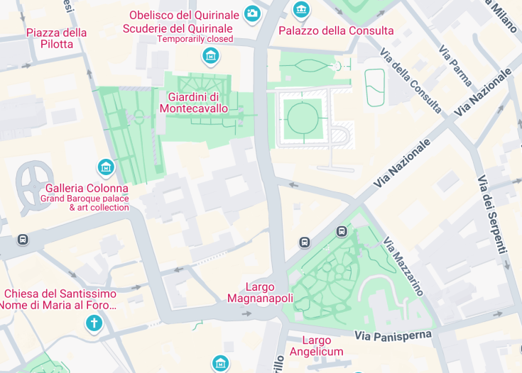 Map of Chiesa di San Silvestro al Quirinale, Rome