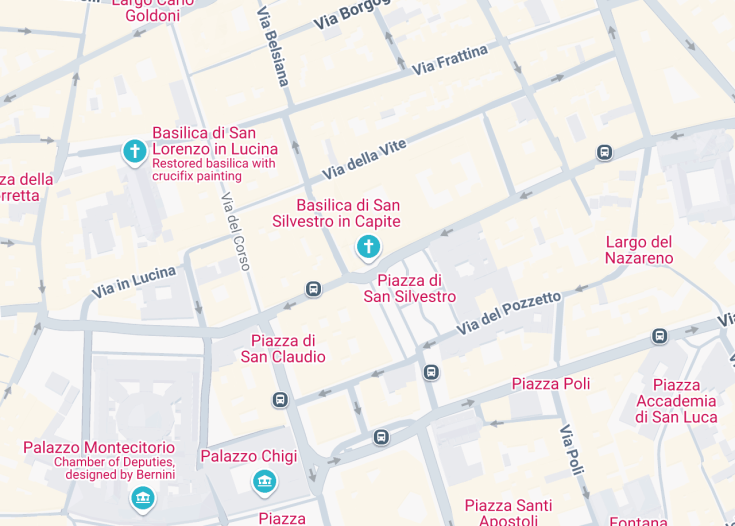 Map of Chiesa di San Silvestro in Capite, Rome