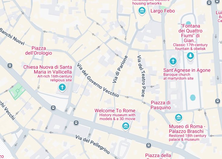 Map of Chiesa di San Tommaso in Parione, Rome