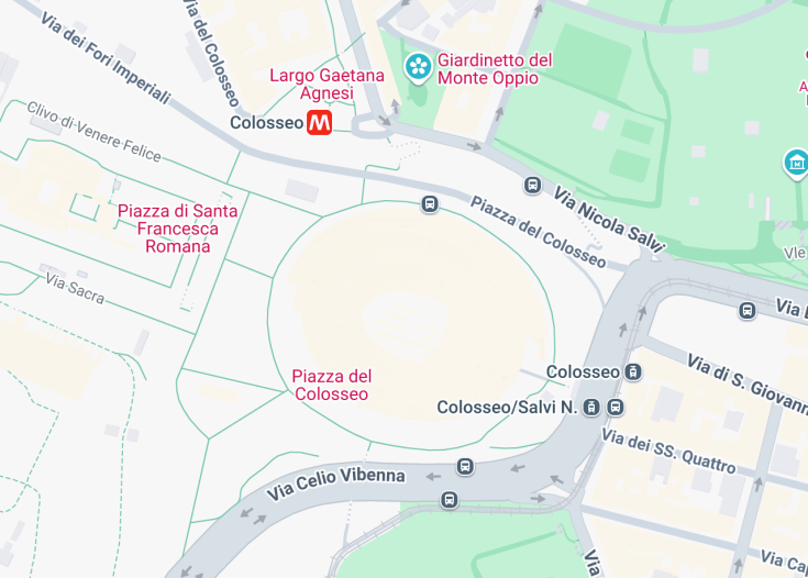 Map of Chiesa di Santa Maria della Pietà al Colosseo, Rome