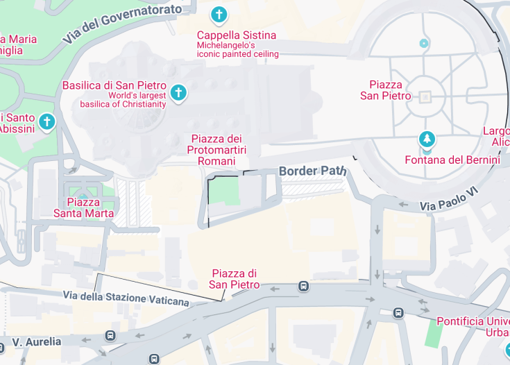 Map of Chiesa di Santa Maria della Pietà in Camposanto dei Teutonici, Rome