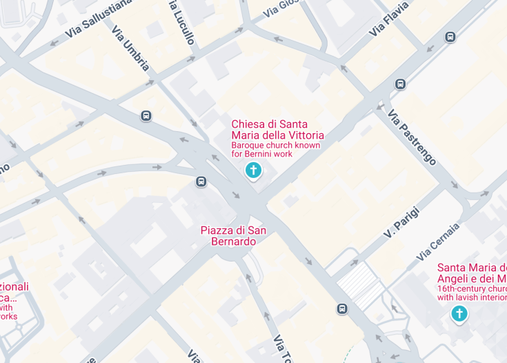 Map of Chiesa di Santa Maria della Vittoria, Rome