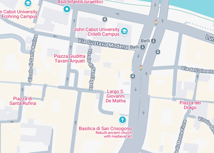 Map of Chiesa di Sant’Agata in Trastevere, Rome