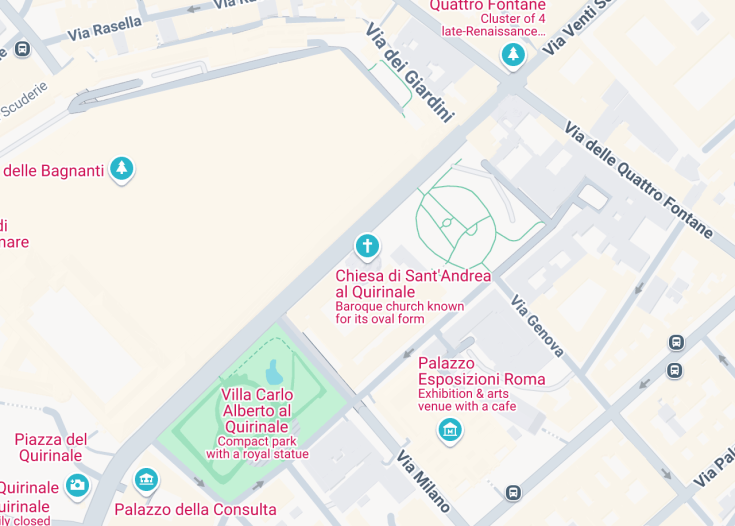 Map of Chiesa di Sant’Andrea al Quirinale, Rome