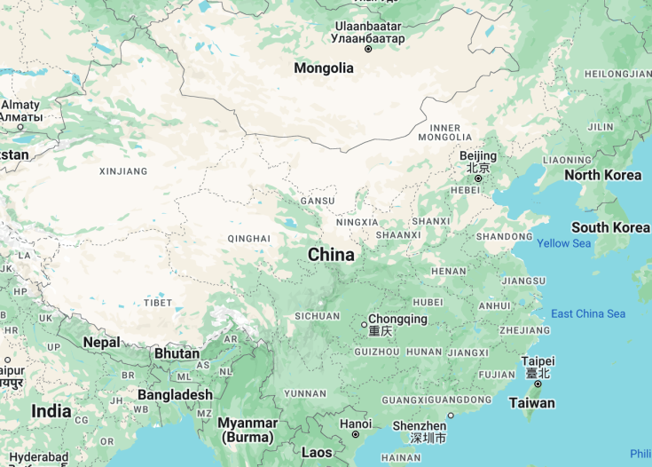 Map of China, 