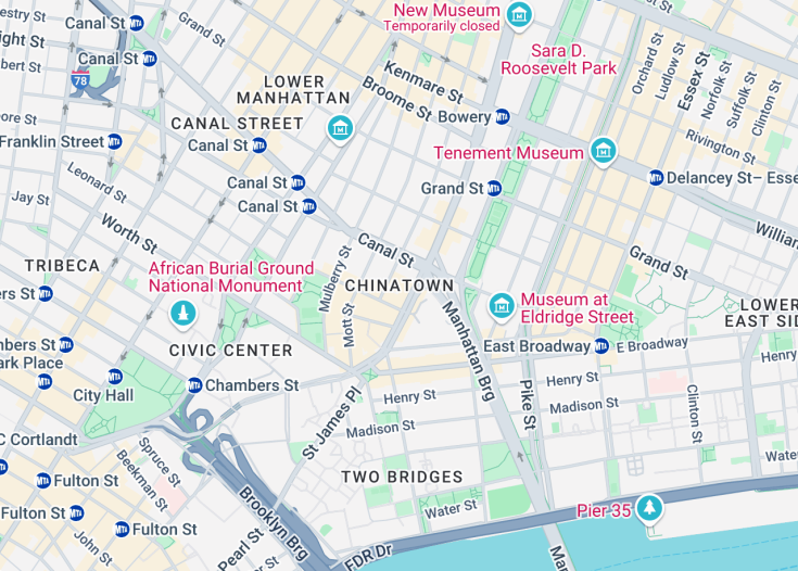 Map of Chinatown, Manhattan (New York City)