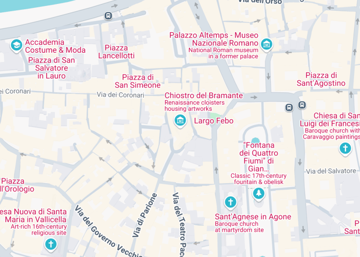 Map of Chiostro del Bramante, Rome