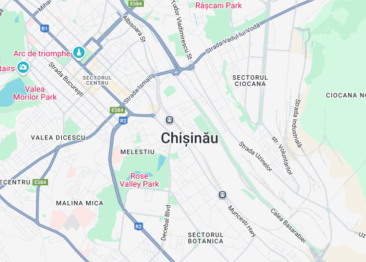 Map of Chisinau, Moldova