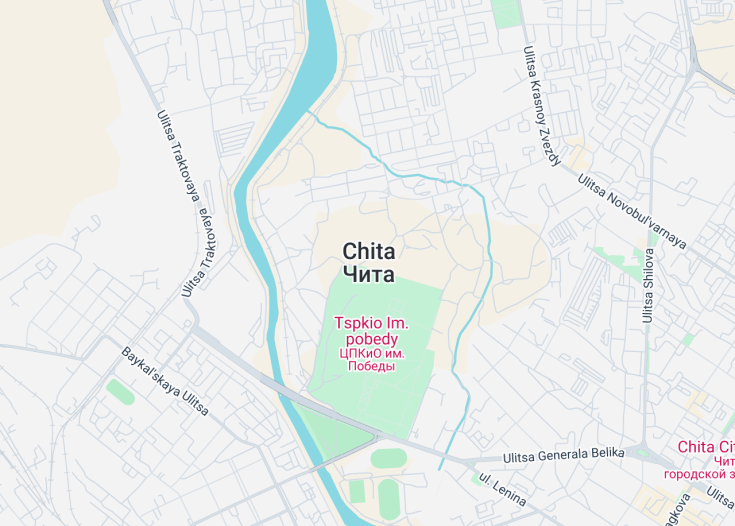 Map of Chita, Russia