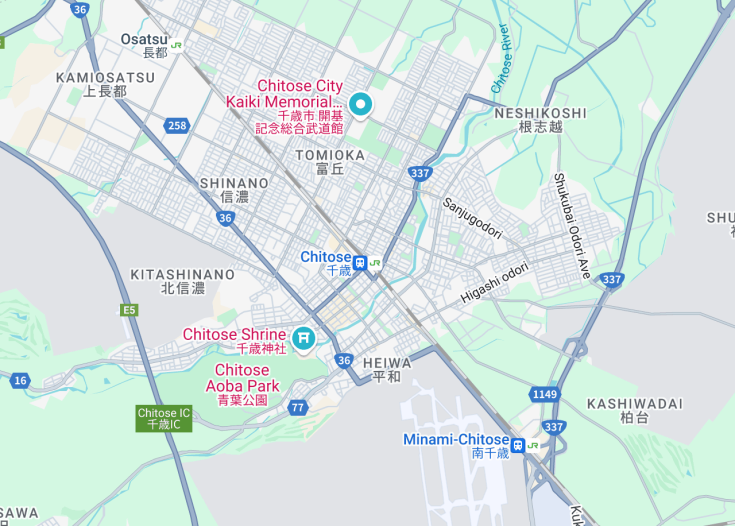 Map of Chitose, Japan