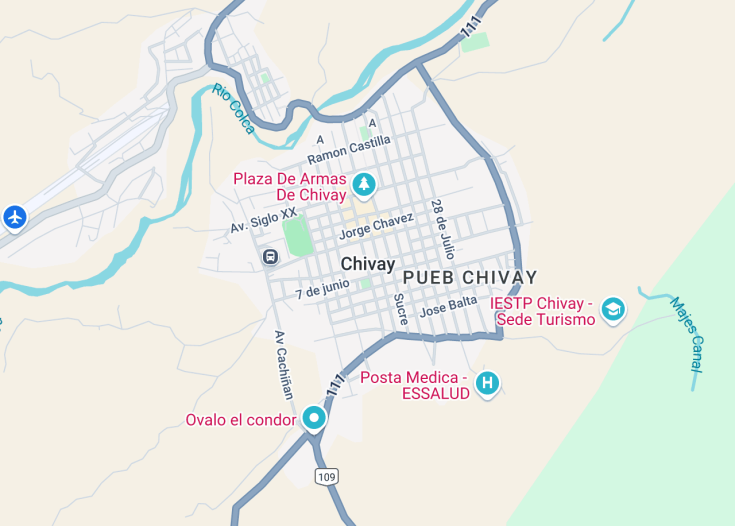 Map of Chivay, Peru