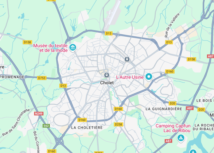 Map of Cholet, France