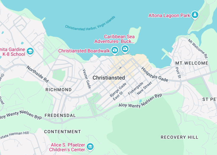 Map of Christiansted, U.S. Virgin Islands (USA)