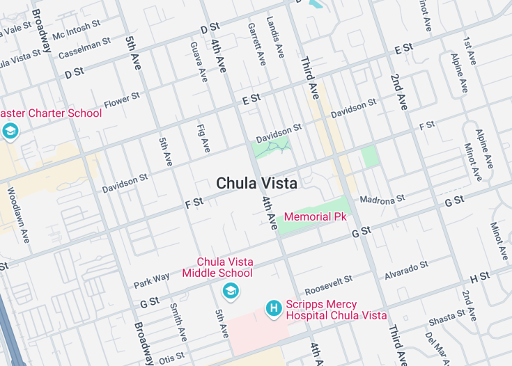 Map of Chula Vista, California (USA)