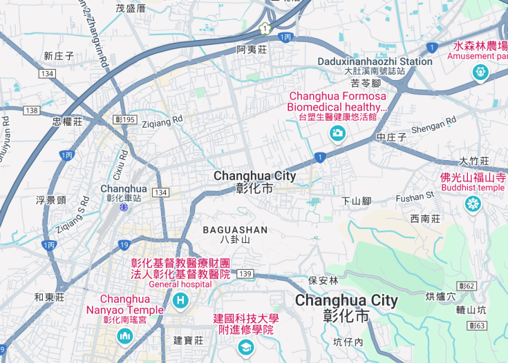 Map of Chương Hóa (thành phố), Taiwan