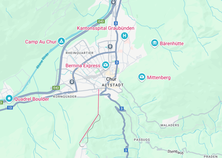 Map of Chur, Switzerland