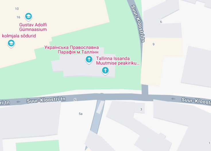 Map of Church of the Transfiguration of Our Lord, Tallinn