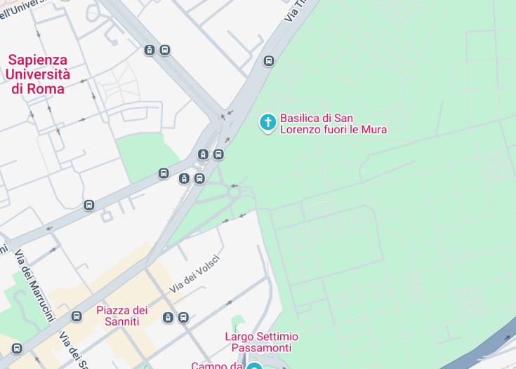 Map of Cimitero del Verano, Rome