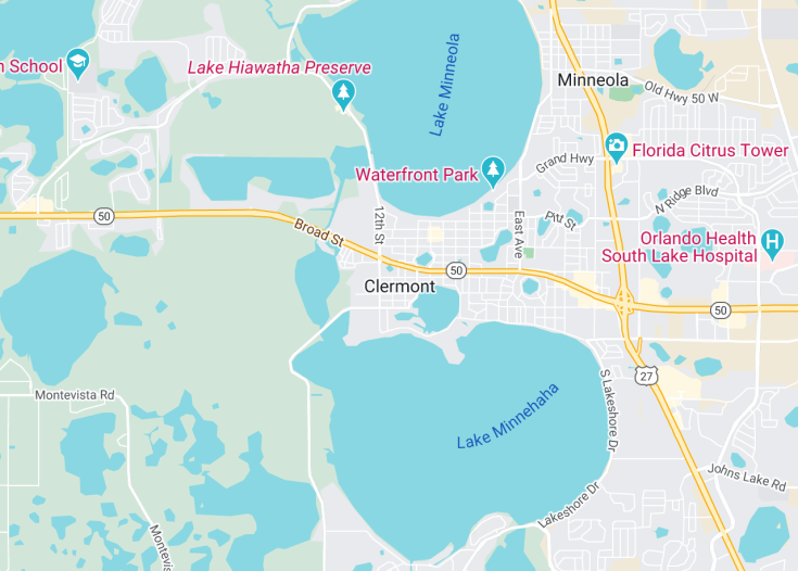 Map of Clermont, Florida (USA)