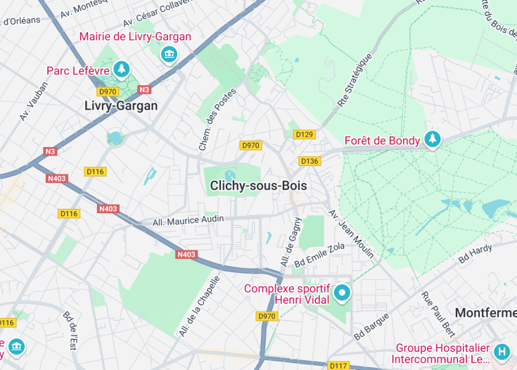 Map of Clichy-sous-Bois, France