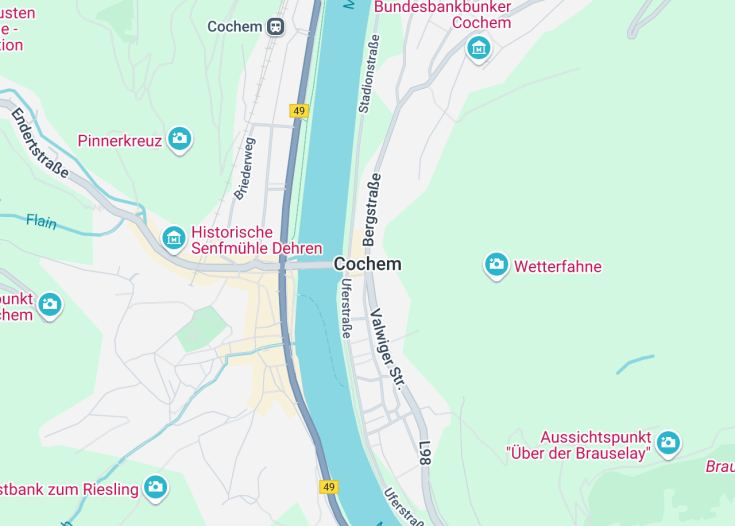 Map of Cochem, Germany