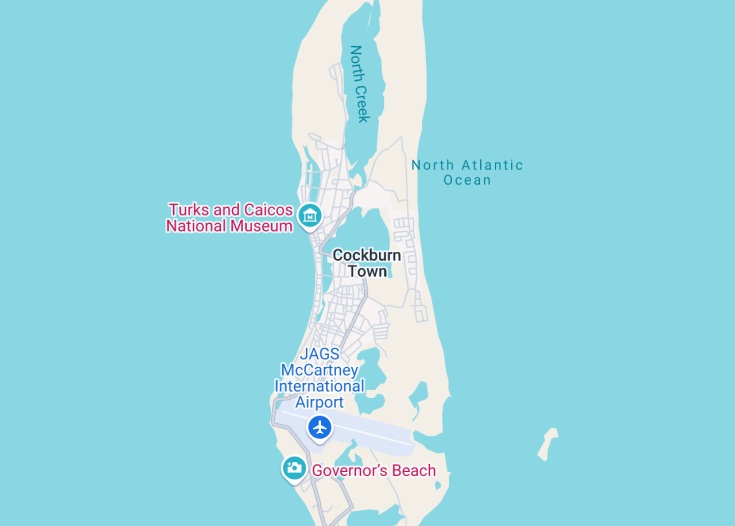 Map of Cockburn Town, Turks and Caicos Islands (United Kingdom)