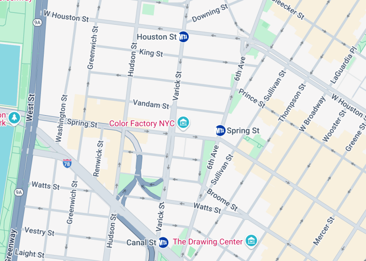 Map of Color Factory, Manhattan (New York City)