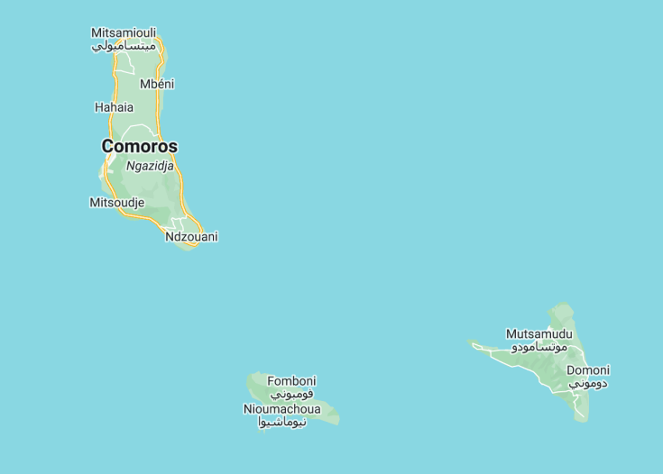 Map of Comoros, 