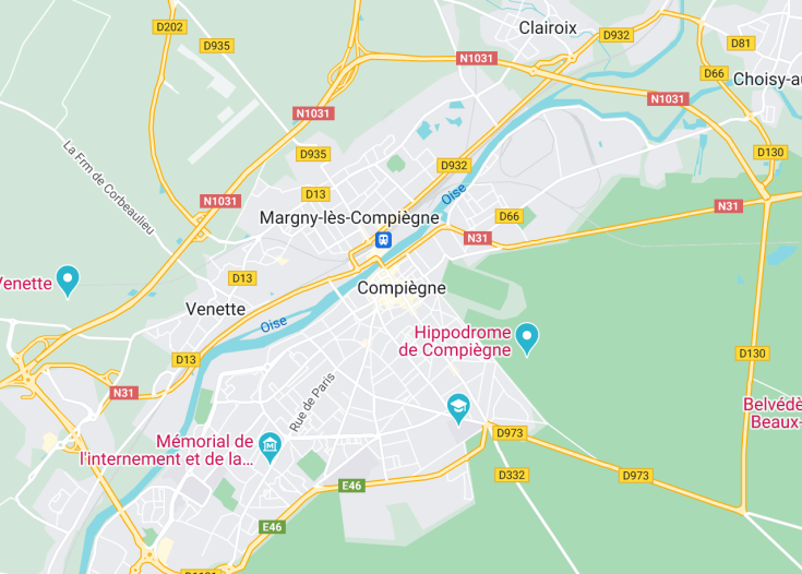 Map of Compiègne, France