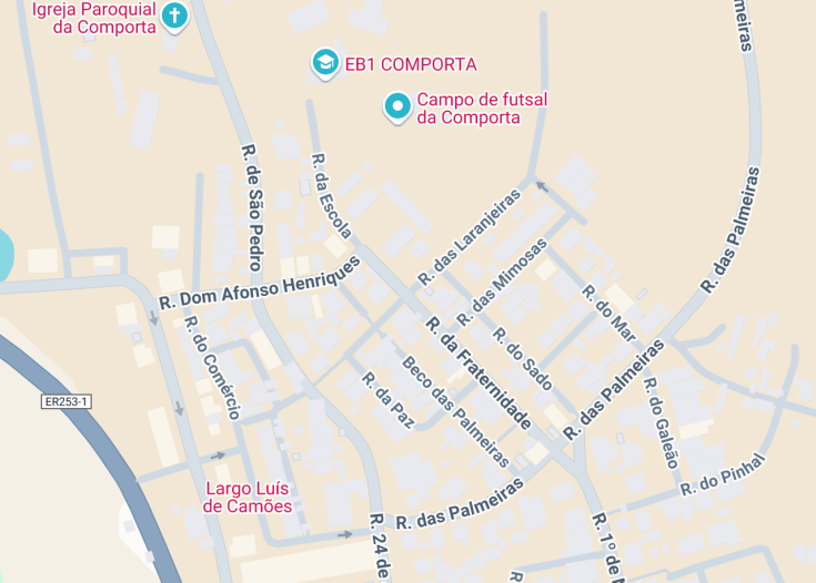 Map of Comporta, Portugal