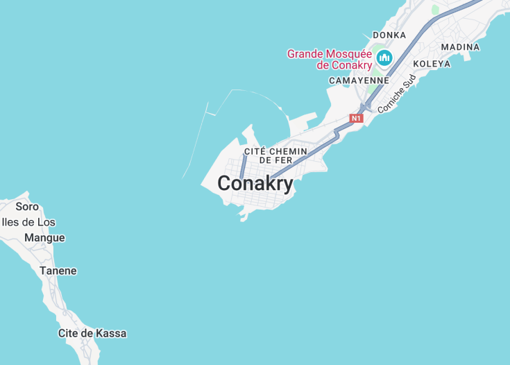 Map of Conakry, Guinea