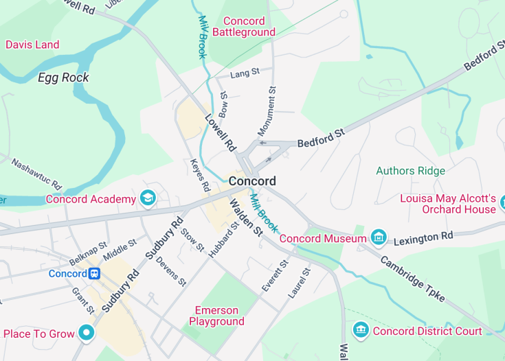 Map of Concord, Massachusetts (USA)