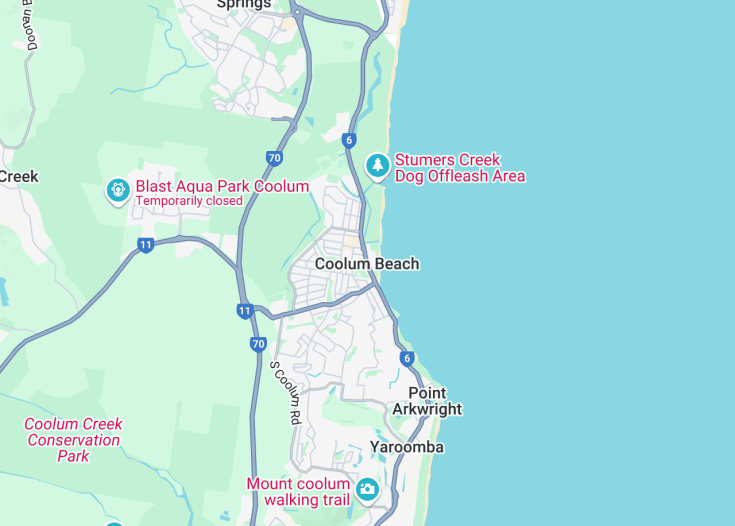 Map of Coolum Beach, Australia