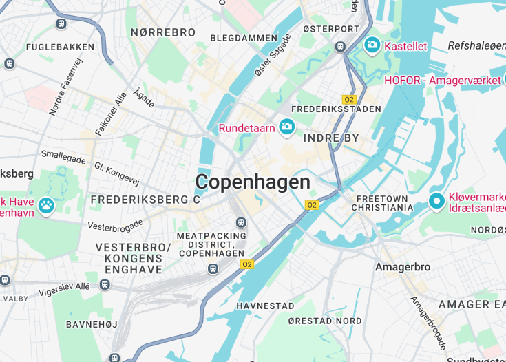 Map of Copenhagen, Denmark