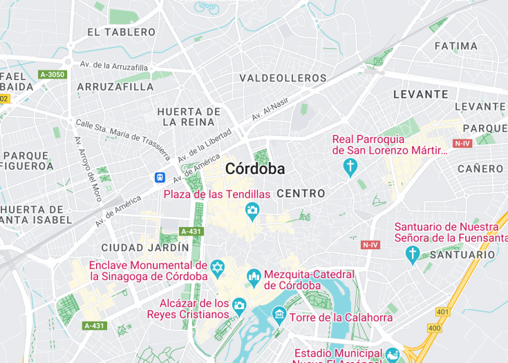 Map of Cordoba, Spain